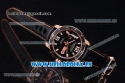 Chopard Mille Miglia GTS Power Control Miyota OS2035 Quartz Rose Gold Case Black Dial Black Leather Strap and Arabic Number/Stick Markers