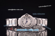 Cartier Ballon bleu de Swiss ETA Quartz Steel Case with Diamond Bezel and White Dial