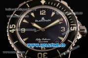 BlancPain Fifty Fathoms Automatic Swiss ETA 2824 Automatic Steel Case with Black Dial and Stick/Arabic Numeral Markers (ZF)