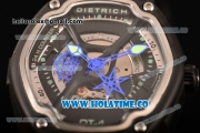 Dietrich OT-4 Miyota 82S7 Automatic PVD Case wtih Four layered Dial and Black Leather Strap - Blue Hands