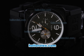 Bell & Ross BR 03-94 Automatic Movement PVD Case with Black Dial and White Marker-Black Rubber Strap