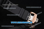 Richard Mille RM052 Miyota 9015 Automatic PVD/Rose Gold Case with Skull Dial and PVD Bezel Black Rubber Strap