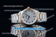 Longines Master Swiss ETA 2824 Automatic Two Tone Case with White Dial Arabic Numeral Markers and Rose Gold/Steel Bracelet (AAAF)
