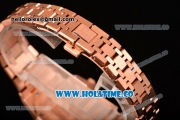 Audemars Piguet Royal Oak 33MM Miyota Quartz Rose Gold Case/Bracelet with Blue Dial and Stick Markers (EF)