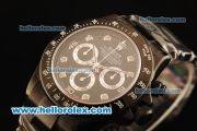 Rolex Daytona Chronograph Swiss Valjoux 7750 Automatic Movement Full PVD with Black Dial and Diamond Markers