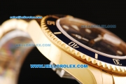 Rolex Submariner Swiss ETA 2836 Automatic Movement Gold Case and Strap with Blue Bezel and White Markers 43mm