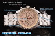 Breitling Bentley Chronograph Swiss Valjoux 7750 Automatic Steel Case/Strap with Beige Dial