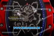 Richard Mille RM 35-01 RAFA Miyota 9015 Automatic PVD Case with Black Rubber Strap and Skeleton Dial Dot Markers