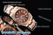 Rolex Datejust II Asia 2813 Automatic Two Tone Case with Brown Dial and White Stick Markers - ETA Coating Super LumiNova