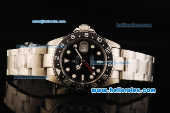 Rolex GMT-Master II Swiss ETA 2836 Automatic Movement Full Steel with Black Dial and Black Bezel