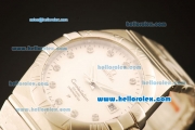 Omega Constellation Co-Axial Swiss ETA 2824 Automatic Full Steel with White Dial and Diamond Markers