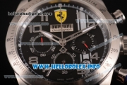 Scuderia Ferrari Chronograph Miyota OS20 Quartz Steel Case with Black Dial Leather Strap and Silver Arabic Numeral Markers