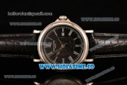 Patek Philippe Calatrava Miyota Quartz Steel Case with Black Dial and White Roman Numeral Markers