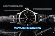 IWC Big Pilot Clone IWC 51111 Automatic Steel Case with Black Dial and Black Leather Strap Arabic Numeral Markers