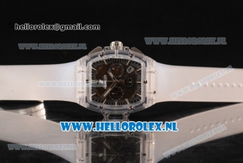 Hublot MP-06 Senna Chrono OS20 Quartz Rubber Case with Skeleton Dial and White Rubber Strap