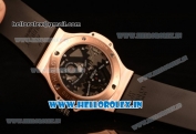 Hublot Big Bang Tourbillon Movement PVD Case Ceramic Bezel with Black Dial and Black Rubber Strap