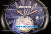 Cartier Rotonde De Miyota Quartz PVD Case with Blue Dial and Blue Leather Strap