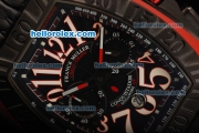 Franck Muller Conquistador F1 Singapore GP Quartz Movement Black Dial with PVD Bezel and White Arabic Numeral Markers