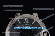 Cartier Ballon Bleu De Tourbillon Asia ST25 Automatic Steel Case with Black Dial and Black Leather Strap