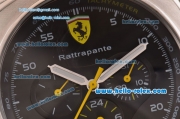 Ferrari Rattrapant Chronograph Automatic Silver Case with Black Dial and Leather Strap