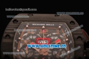 Richard Mille RM 011 Felipe Massa Flyback Chronograph Swiss Valjoux 7750 Automatic Carbon Fiber Case with Skeleton Dial Black Inner Bezel and Rose Gold Markers - 1:1 Original