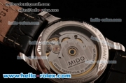 Mido Baroncelli II Swiss ETA 2824 Automatic Two Tone Case with Black Leather Strap and Black Dial