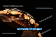 Rolex Daytona Chrono Swiss Valjoux 7750 Automatic Yellow Gold Case/Bracelet with Stick Markers Ceramic Bezel and Black Dial (BP)