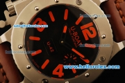 U-Boat U-42 Automatic Movement Steel Case with Black Dial and Brown Leather Strap-Red Markers