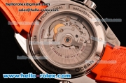 Omega Seamaster Planet Ocean Swiss ETA 2824 Clone 8500 Automatic Steel Case with Black Dial Orange Rubber Strap