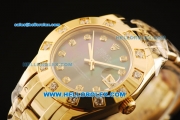 Rolex Datejust Automatic Movement Full Gold with Black MOP Dial and Diamond Bezel-ETA Coating Case