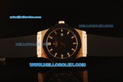 Hublot Classic Fusion Swiss ETA 2824 Automatic Rose Gold Case with PVD Bezel and Black Grid Dial - 1:1 Original