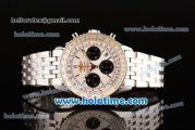 Breitling Navitimer Chrono Swiss Valjoux 7750 Automatic Full Steel with White Dial and Silver Stick Markers - 1:1 Original (Z)