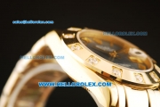 Rolex Datejust Automatic Movement Full Gold with Roman Numerals and Diamond Bezel-ETA Coating