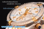 Breitling Chronomat Evolution 36mm Chronograph Miyota OS10 Quartz Two Tone Case/Strap with White Dial