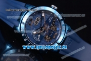 Ulysse Nardin Executive Dual Time & Big Date Asia ST25 Automatic Steel Case Blue Dial White Markers and Blue Rubber Strap