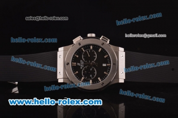 Hublot Classic Fusion Chrono Miyota Quartz Stainless Steel Case with Black Dial and Black Rubber Strap