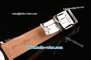 Breitling Transocean Chronograph Unitime Chrono Swiss Valjoux 7750-SHG Automatic Steel Case with Black Leather Strap and White Dial
