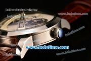 Patek Philippe Grand Complication ST25 Automatic Steel Case with White Dial and Brown Leather Strap - ETA Coating