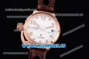 U-Boat Chimera Automatic Asia ST25 Automatic Rose Gold Case White Dial Rose Gold Markers and Brown Leather Strap