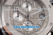 Audemars Piguet Royal Oak Offshore Seiko VK67 Quartz Stainless Steel Case/Bracelet with Grey Dial and Arabic Numeral Markers Silver Subdials
