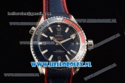 Omega Seamaster Planet Ocean 600M PyeongChang 2018 Limited Edition 8900 Automatic Steel Case with Blue Dial Stick Markers and Blue Rubber Strap (EF)