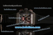 Richard Mille Felipe Massa Flyback Chrono Swiss Valjoux 7750 Automatic PVD Case with Numeral Markers Skeleton Dial and Black Rubber Bracelet