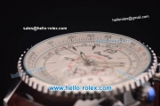 Breitling Montbrillant Automatic Steel Case with White Dial and Brown Leather Strap