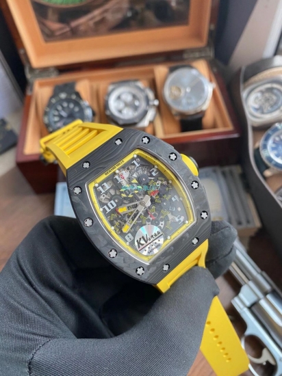 Richard Mille RM011 Yellow Storm 1:1 Replica Watch (KV) - Click Image to Close