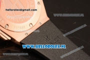 Hublot Classic Fusion Aerofusion Chronograph Orlinski Japanese Miyota OS20 Quartz Rose Gold Case with Black Dial Stick Markers and Black Rubber Strap