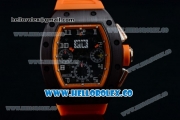 Richard Mille RM 011 Felipe Massa Chronograph Swiss Valjoux 7750 Automatic PVD Rose Gold Case with Black Dial Arabic Numeral Markers and Orange Rubber Strap