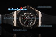 Audemars Piguet Royal Oak Offshore Chronograph Swiss Valjoux 7750 Automatic Movement Titanium Case with Black Bezel and White Arabic Numerals