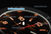 Hublot Big Bang King Chronograph Miyota Quartz Movement Black Dial with Gold Markers/Numerals and Black Rubber Strap