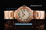 Cartier Ballon Bleu de Cartier Swiss Quartz Movement Full Rose Gold with Diamond Bezel-Medium Size