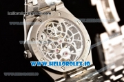 Audemars Piguet Royal Oak Skeleton Tourbillon Swiss Tourbillon Manual Winding Steel Case Skeleton Dial With Dots Markers Steel Bracelet